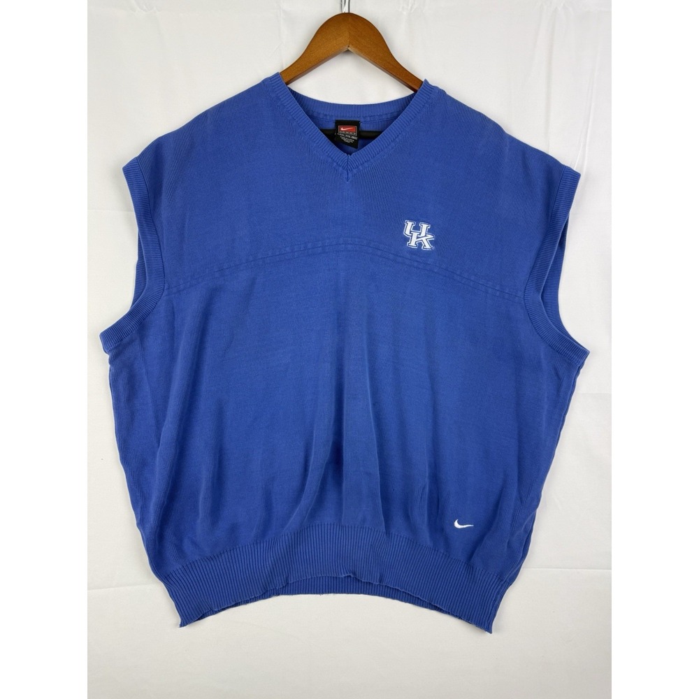 Vintage Y2K Nike Team Kentucky Wildcats UK Sweater Vest Men's Size XXL Blue